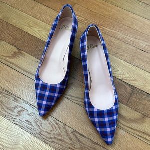 J. Crew Plaid Block Heel Laney Pump size 8